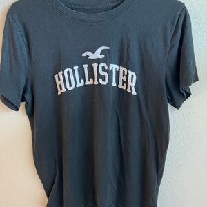Hollister Charcoal Tee with White Logo size large.